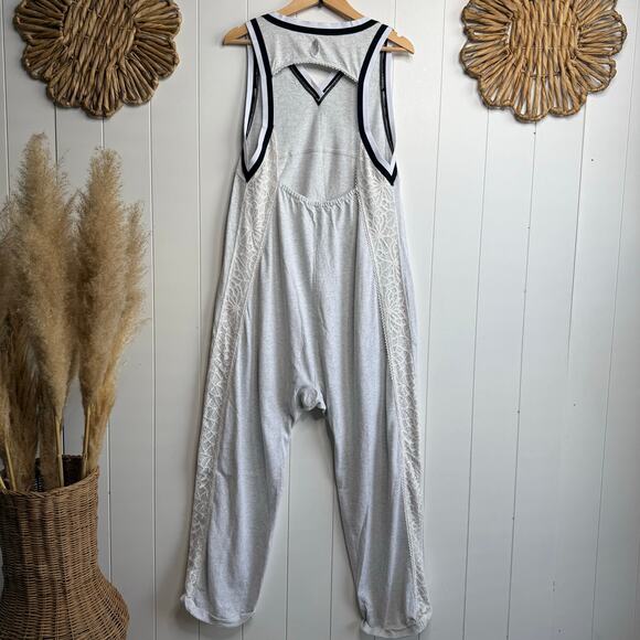 Free People jumpsuit one piece cotton lace romper onesie Movement Medium - Picture 5 of 9